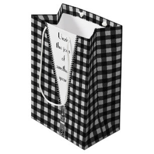 Gingham mit Zipper für den Geburtstag Mittlere Geschenktüte