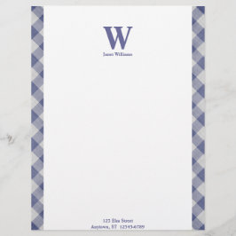 Gingham Monogram Letterhead Briefbogen
