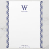 Gingham Monogram Letterhead Briefbogen (Vorderseite)