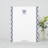 Gingham Monogram Letterhead Briefbogen (Stehend Vorderseite)