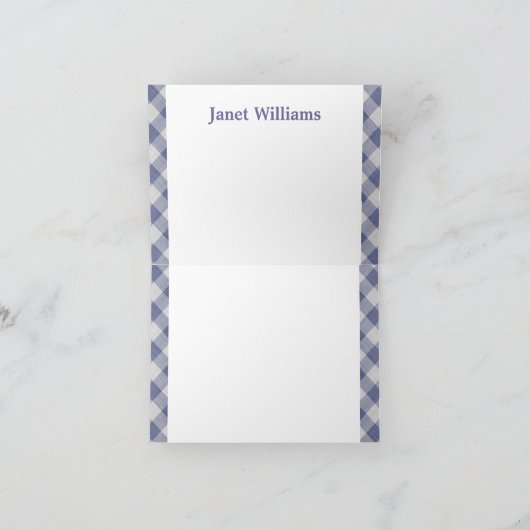 Gingham Monogram Notecard (Innenseite)