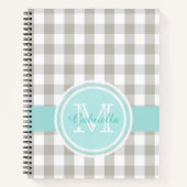 Gingham Monogram Notizblock (Vorderseite)