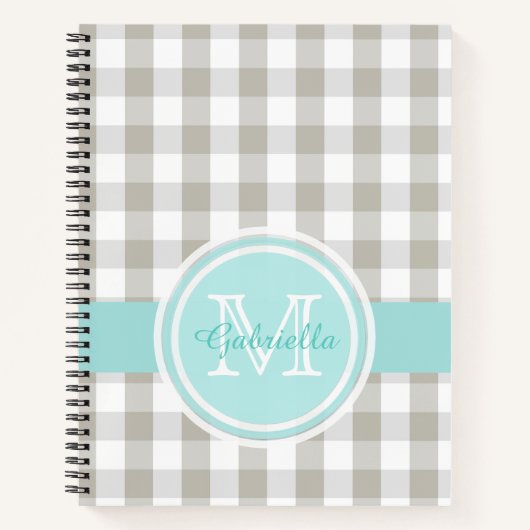 Gingham Monogram Notizblock (Vorderseite)