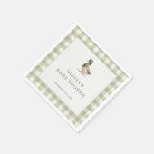 Gingham-Moschuserpel-Baby-Shower-Party Serviette (Ecke)