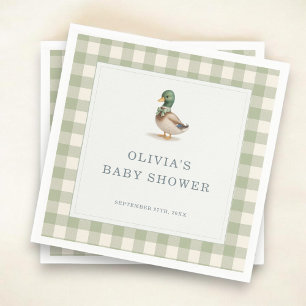 Gingham-Moschuserpel-Baby-Shower-Party Serviette