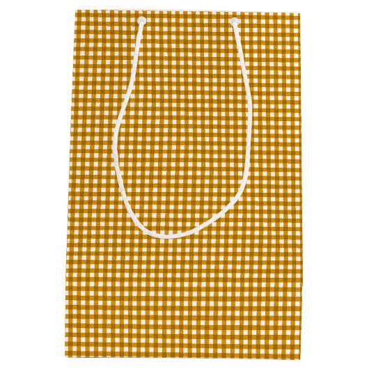 Gingham-Mustard Yellow-Gift Bag Mittlere Geschenktüte (Rückseite)