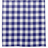 Gingham Muster blau und weiß geprüft Duschvorhang (Vorderseite)