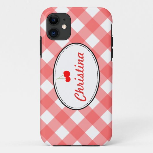 Gingham-Muster Case-Mate iPhone Hülle (Rückseite)