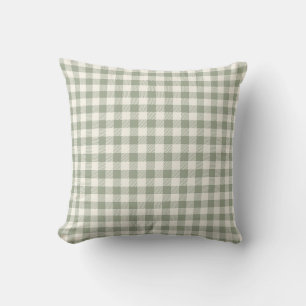 Gingham-Muster Cottagecore Kariert Beige Salbei Kissen