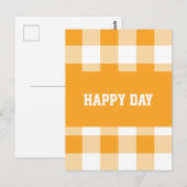 Gingham-Muster Fröhlicher Tag Postkarte (Vorne/Hinten)