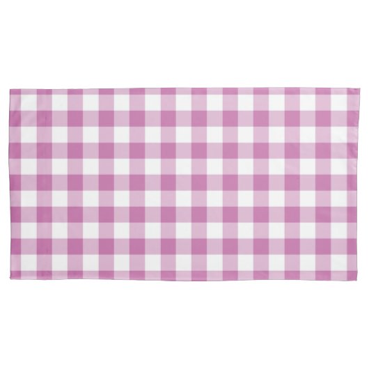 Gingham-Muster für herrliche rosa und weiße Karos Kissenbezug (Vorderseite-Links)