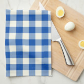 Gingham-Muster-Geschirrtuch im Kobalt-Blau Geschirrtuch (Viertel Falte)