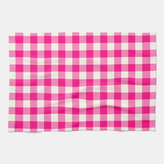 Gingham-Muster-Geschirrtuch im Pink Küchentuch (Horizontal)