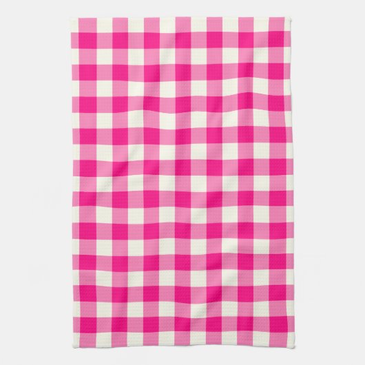 Gingham-Muster-Geschirrtuch im Pink Küchentuch (Vertikal)