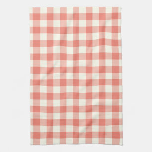 Gingham-Muster-Geschirrtuch in der Koralle Küchentuch