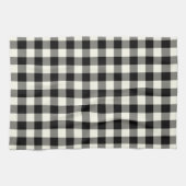Gingham-Muster-Geschirrtuch in Schwarzweiss Handtuch (Horizontal)