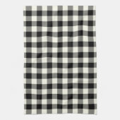 Gingham-Muster-Geschirrtuch in Schwarzweiss Handtuch (Vertikal)