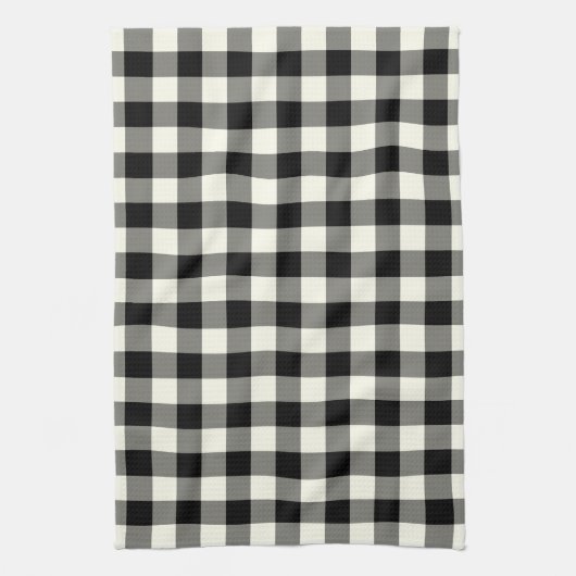 Gingham-Muster-Geschirrtuch in Schwarzweiss Handtuch (Vertikal)