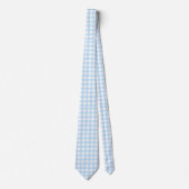 Gingham-Muster Hellblau und Weiß Krawatte (Vorderseite)