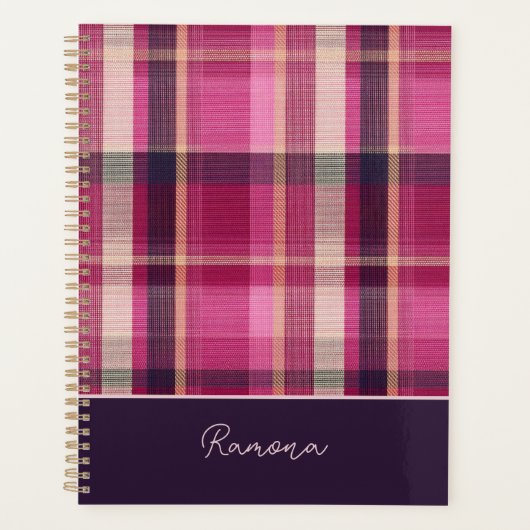 Gingham-Muster im Stil eines maßgeschneiderten Pla Planer (Vorderseite)