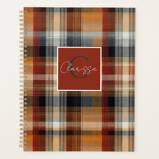 Gingham-Muster im Stil eines maßgeschneiderten Pla Planer (Vorderseite)