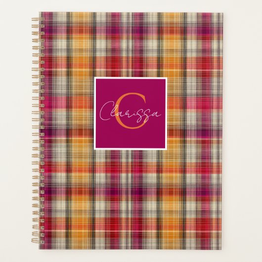 Gingham-Muster im Stil eines maßgeschneiderten Pla Planer (Vorderseite)