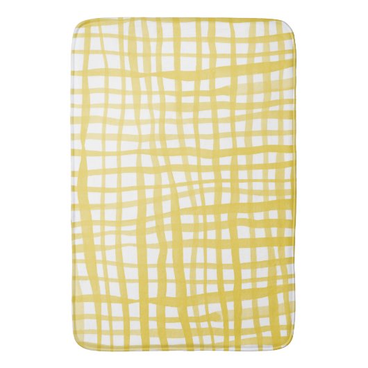 Gingham-Muster in Gelb Badematte (Vorderseite Vertikal)