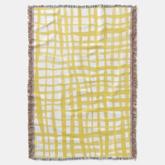 Gingham-Muster in Gelb Decke (Vorderseite Vertikal)