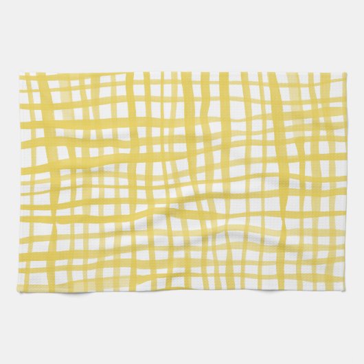 Gingham-Muster in Gelb Geschirrtuch (Horizontal)