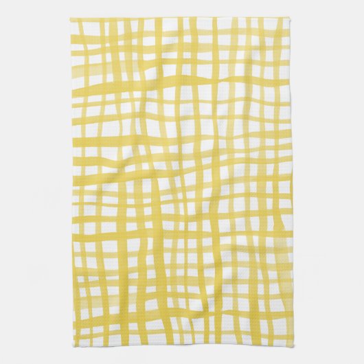 Gingham-Muster in Gelb Geschirrtuch (Vertikal)