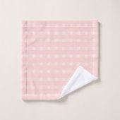 Gingham-Muster in Rosé und Pastell-Pfirsich Badhandtuch Set (Waschlappen)