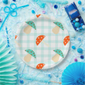 Gingham-Muster Pappteller (Party)