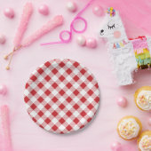 Gingham-Muster, Picknick, GRILLEN Papierplatte Pappteller (Party)