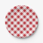 Gingham-Muster, Picknick, GRILLEN Papierplatte Pappteller (Vorderseite)