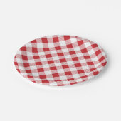 Gingham-Muster, Picknick, GRILLEN Papierplatte Pappteller (Schrägansicht)