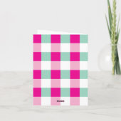 Gingham-Muster Unser 1. Zuhause Einladung (Rückseite)