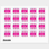 Gingham-Muster Unser 1. Zuhause Quadratischer Aufkleber (Blatt)
