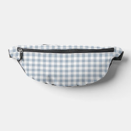 Gingham-Muster Vornehm kariert Weiß gedämpftes Bla Bauchtasche