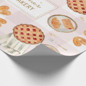 Gingham-Muster-Wasserfarbe-Gebäck-Backen-Bäckerei Geschenkpapier (Ecke)