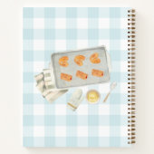Gingham-Muster-Wasserfarbe-Gebäck-Backrezept Notizblock (Rückseite)