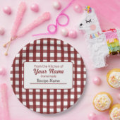 Gingham-Nahrungsmittelaufkleber Pappteller (Party)