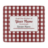 Gingham-Nahrungsmittelaufkleber Schneidebrett (Vorderseite)