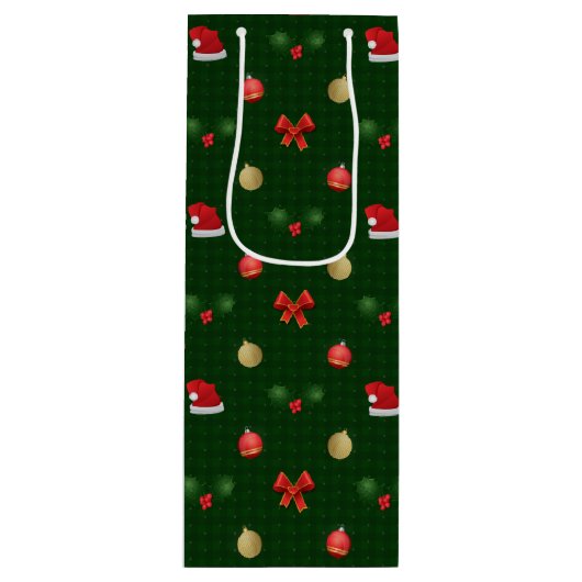 Gingham Navidad Ornaments Geschenktüte Für Weinflaschen (Vorderseite)