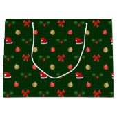 Gingham Navidad Ornaments Große Geschenktüte (Vorderseite)
