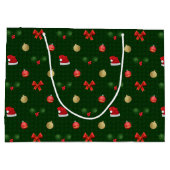 Gingham Navidad Ornaments Große Geschenktüte (Rückseite)
