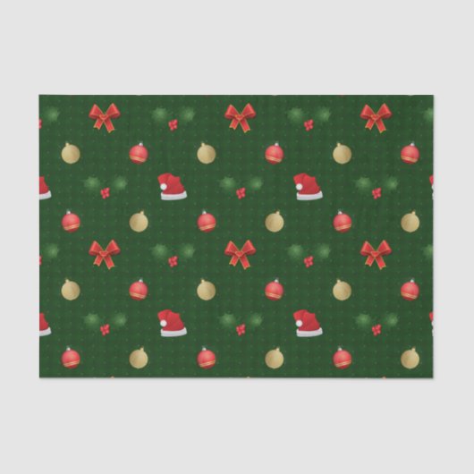 Gingham Navidad Ornaments Seidenpapier (Vorderseite)