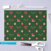 Gingham Navidad Ornaments Seidenpapier (Handwerk)