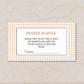 Gingham Neutral Diaper Raffle Tickets Baby Shower Begleitkarte