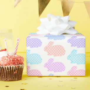 Gingham Oaster Bunny Pattern Geschenkpapier