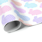 Gingham Oaster Bunny Pattern Geschenkpapier (Rolleneckpunkt)